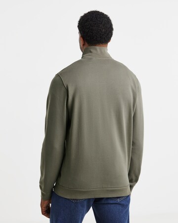 Lyle & Scott Loopback 1/4 Zip Sweatshirt - Khaki