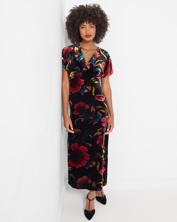 Joe Browns Exquisite Florals V- Neck Velour Dress