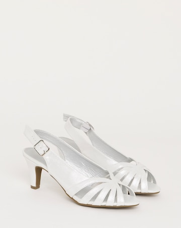 Lisbon Peep Toe Slingback Shoes - Wide Fit (E)