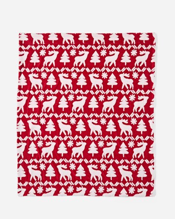 Christmas Reindeer and Trees Throw