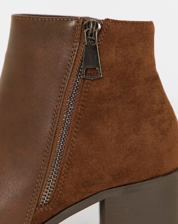 Cushion Walk Side Zip Heeled Shoe Boots - Wide Fit (E)