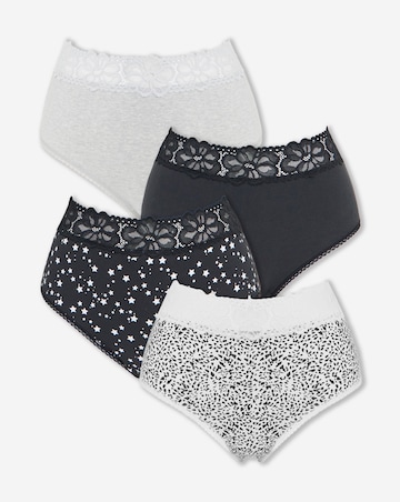 Pretty Secrets (4 Pack) Lace Top Full Fit Briefs