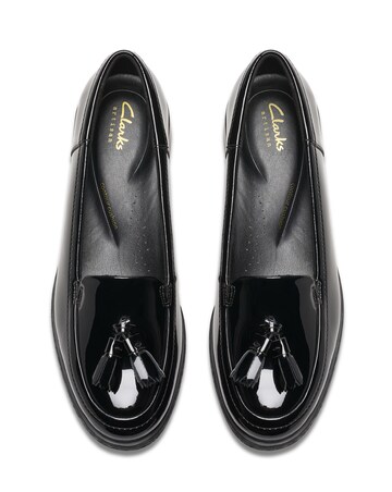 Clarks Havisham Edge Patent Leather Tassle Loafers - Wide Fit (E)