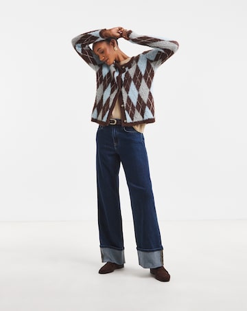 Argyle Crew Neck Cardigan