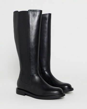 Laura Leather Knee High Chelsea Boots - Wide Fit (E) & Curvy Calf