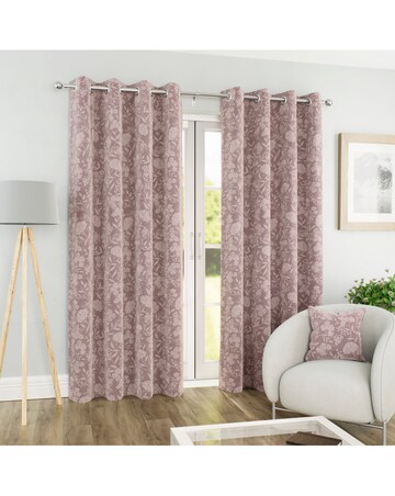 Cuba Floral Print Eyelet Curtain