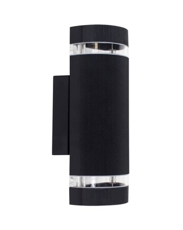 ValueLights Ryston 2 Pack Outdoor IP54 Black Wall Lights - Bulbs Included