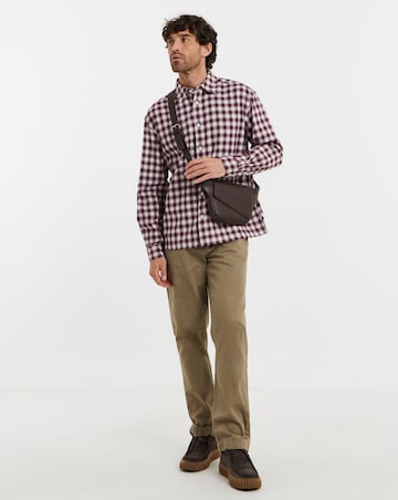 Only & Sons Kosta Long Sleeve Small Check Regular Fit Shirt - Port