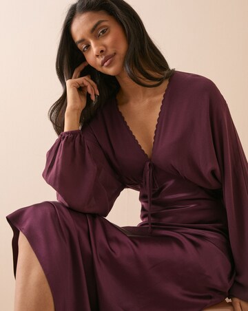 NOBODY'S CHILD LINDA VELVET MIDI DRESS WITH SATIN SKIRT