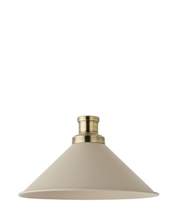 ValueLights Morgan Beige Taper Shade with Brushed Brass Fitting