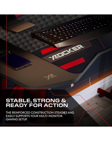 X Rocker Panther Evo 120cm Gaming Desk with Mousepad - Red