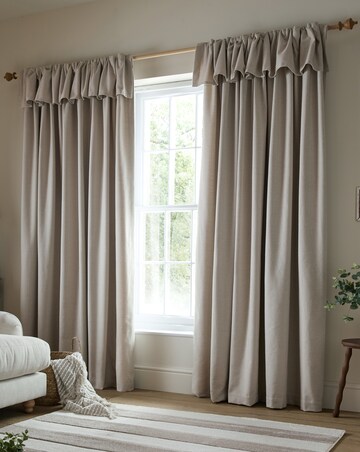 Catherine Lansfield Brushed Texture Ruffle Top Curtains