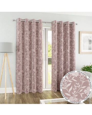 Cuba Floral Print Eyelet Curtain