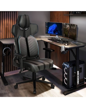 X Rocker Chorus Office Gaming Chair with Audio and Ergotek Comfort Pads - Black