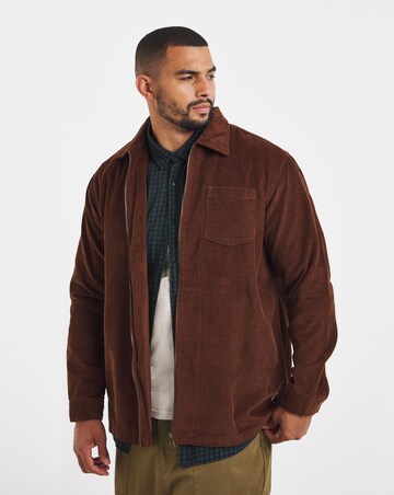 Jack & Jones Toronto Corduroy Zip Shirt - Brown