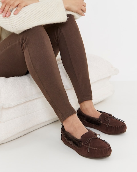 Fiora Classic Moccasin Slippers - Extra Wide Fit (EEE)