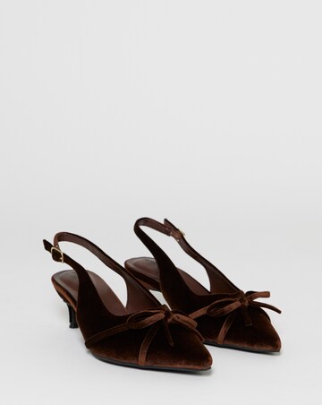 Leila Velvet Bow Slingback Heeled Shoes - Extra Wide Fit (EEE)