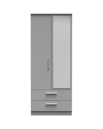 Eider Ready Assembled 2 Door 2 Drawer Mirrored Wardrobe - Kids