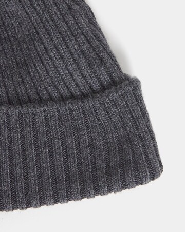 Lacoste Rib Knit Brushed Wool Beanie - Dark Grey