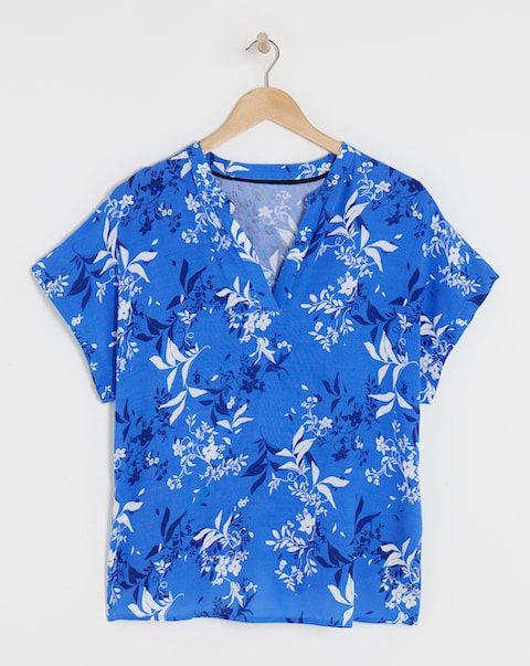 Julipa Printed Notch Neck Blouse
