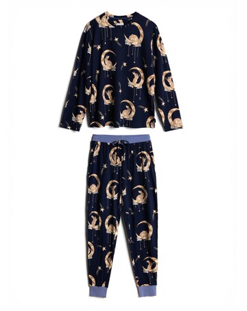 Chelsea Peers Classic Long Sleeve Crew Neck Moon Pyjama Set