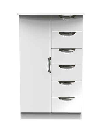 Haydn Ready Assembled 1 Door 5 Drawer Kids Wardrobe - Kids