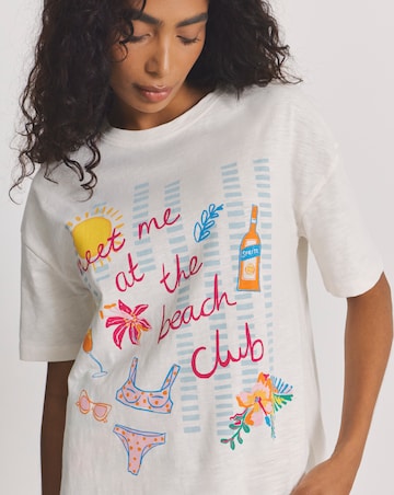 Beach Club Graphic Cotton Beach T-Shirt
