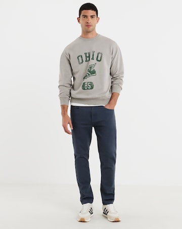 Only & Sons Creative College Relaxed Washed Crew Sweat - Light Grey