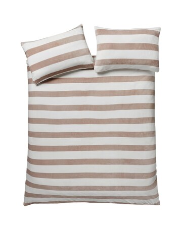 Catherine Lansfield Cosy Sherpa Stripe Duvet Cover Set