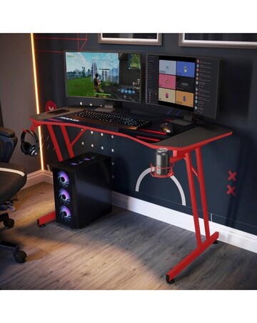 X Rocker Panther Evo 120cm Gaming Desk with Mousepad - Red