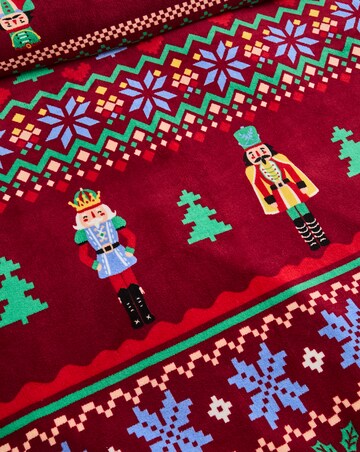 Festive Nutcracker Fairisle Fleece Duvet Cover Set