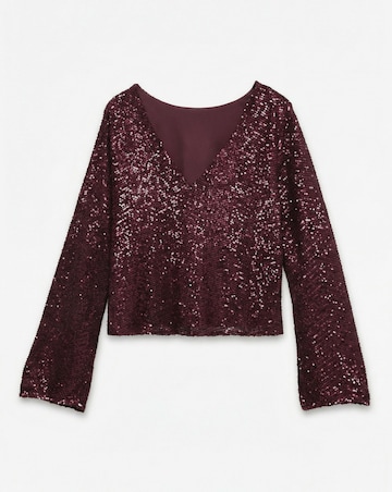 Vero Moda Clarisa V-Neck 2-Way Sequin Top