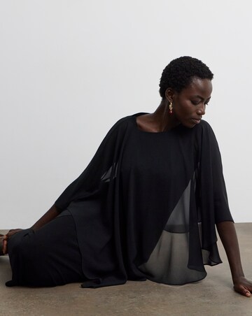 Joanna Hope Cape Midi Dress