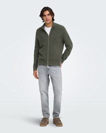 Only & Sons Dale Relaxed Long Sleeve Knit Cardigan - Grey