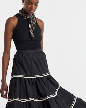 Black Tiered Maxi Skirt