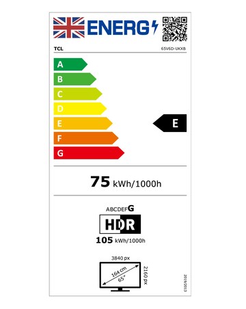 TCL 65V6D-UK 65in 4K HDR10+ Dolby Atmos Smart Fire TV