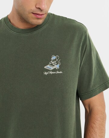Only & Sons Milo Fixworks Washed Relaxed Fit T-Shirt - Pine Green