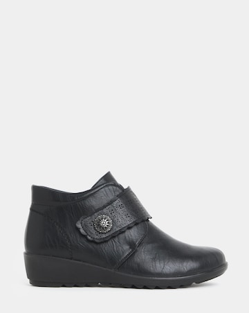 Cushion Walk Laser Cut Floral Detail Wedge Boots - Extra Wide Fit (EEE)