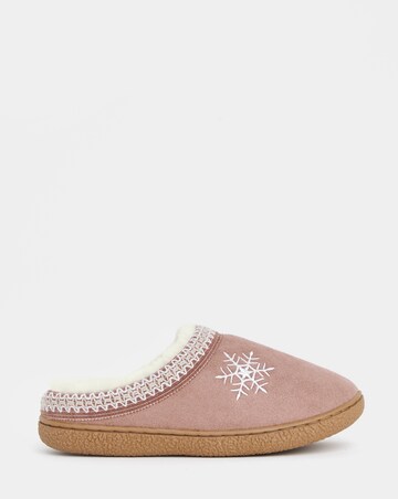 Cushion Walk Embroidered Snowflake Slippers - Wide Fit (E)