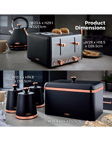 Tower Cava Kettle, 4 Slice, Bread bin