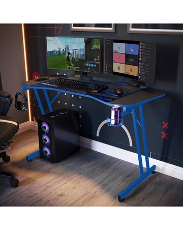 X Rocker Panther Evo 120cm Gaming Desk with Mousepad - Blue