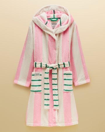 Joules Luna Pink Stripe Dressing Gown