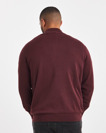 Cotton 1/4 Zip Funnel Knit Top