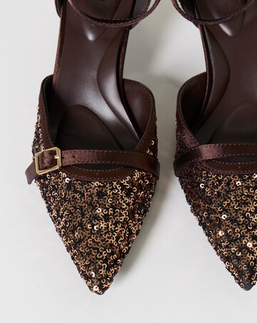 Lilith Sequin Two Part Pointed Heels - Wide Fit (E)
