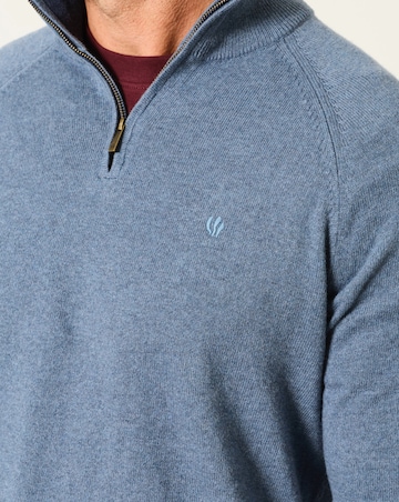 FatFace Rye Half Neck - Blue Denim