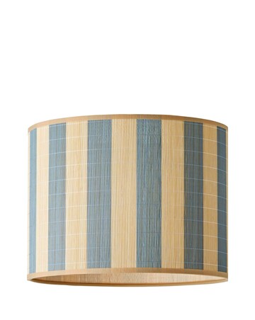 ValueLights Lori Medium Blue Stripe Bamboo Printed Shade 30cm