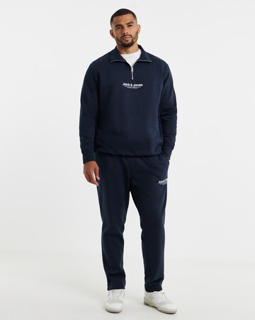 Jack & Jones Vesterbro Quarter Zip Sweat Top and Pants Set - Navy