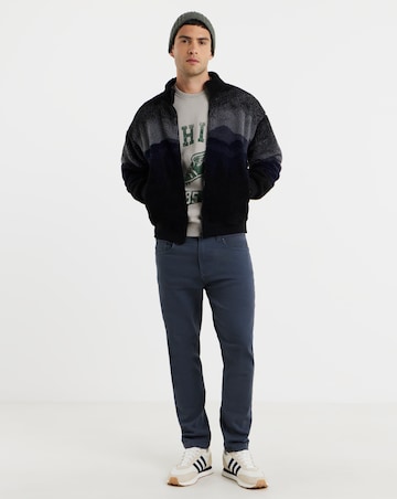 Only & Sons Adam Sherpa Bomber Sweat Top - Navy