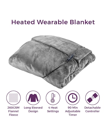 Carmen C81149GRY Heated Wearable Blanket