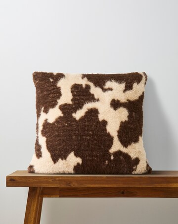 Cow Printed Faux Fur Cushion